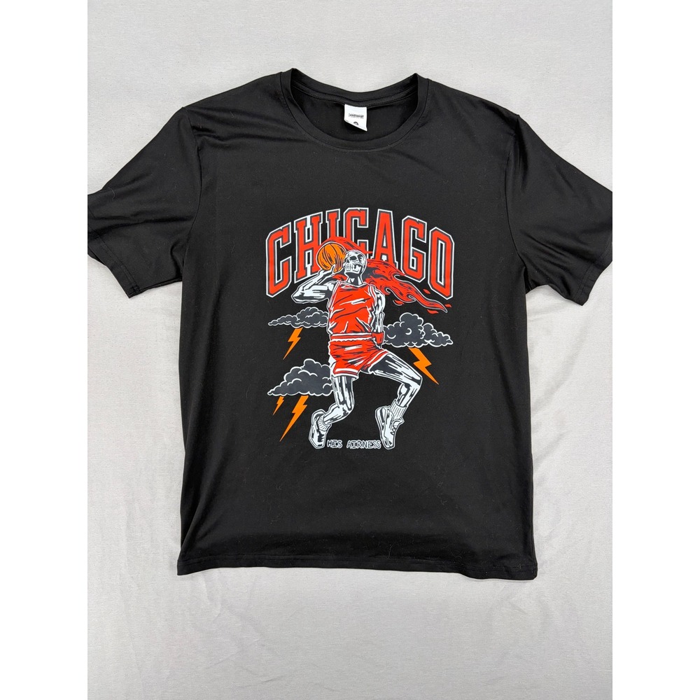 New Fashion Chicago His Airness Skeleton Basketball Graphic Tee Black Mens M